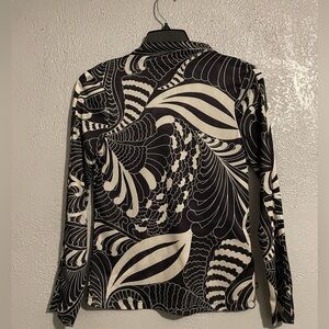 Ted Baker sheer  high neck Black and White Patterned Long Sleeve Top